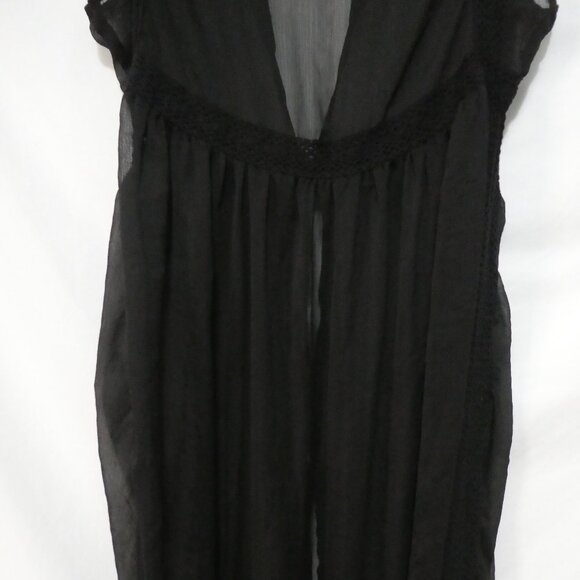 ATMOSPHERE | large | Black Sheer Sleeveless Nightgown With Tie Waist - Picture 15 of 16